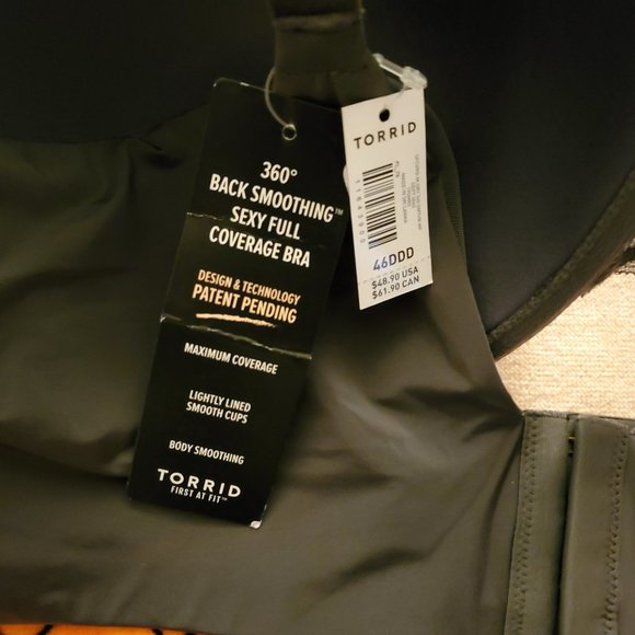 NEW TORRID DARK GRAY SEXY FULL COVERAGE BRA 46DDD - Picture 3 of 3